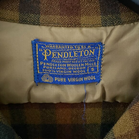 Vintage 60s/70s Pendleton Wool Flannel Shirt Men’s Small Brown/Rust USA Ma - Picture 3 of 3